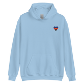 Polyamory Flag Embroidered Heart Hoodie: Celebratory LGBTQ+ Pride Design